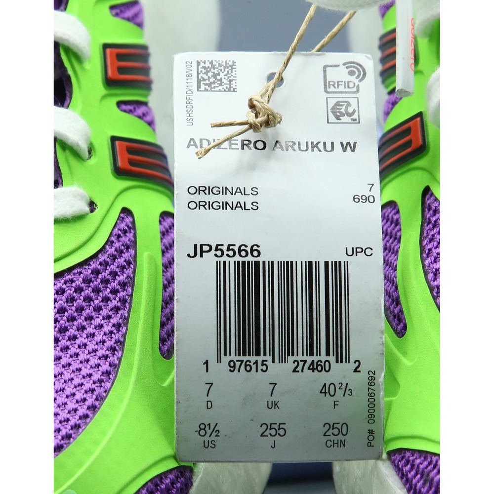 Adidas Adizero Aruku W Lucid Lime Court Purple Running Shoes JP5566 Womens 8.5 - Picture 4 of 10